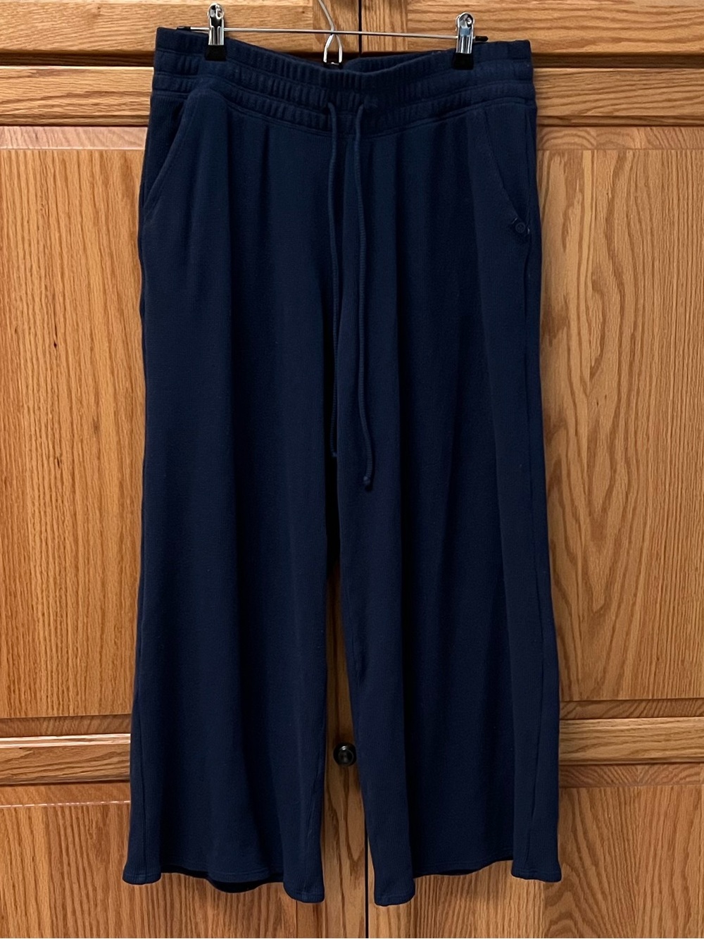 Gilly Hicks Navy Wide-Leg Drawstring Joggers, GUC, Size XL
